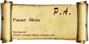 Pauer Ákos névjegykártya