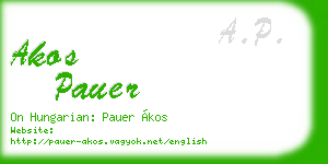 akos pauer business card