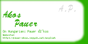 akos pauer business card